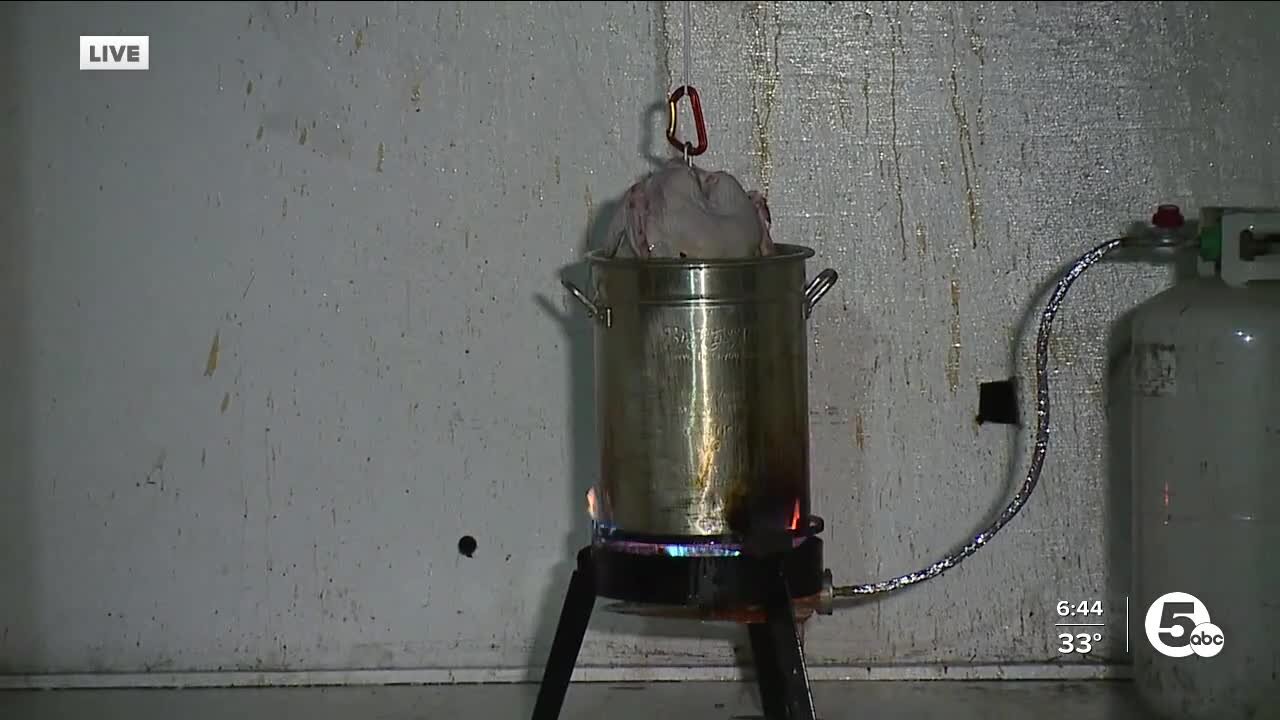 Parma Fire Department shows safest way to deep fry turkeys for Thanksgiving