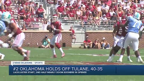 OU survives scare vs Tulane, 40-35