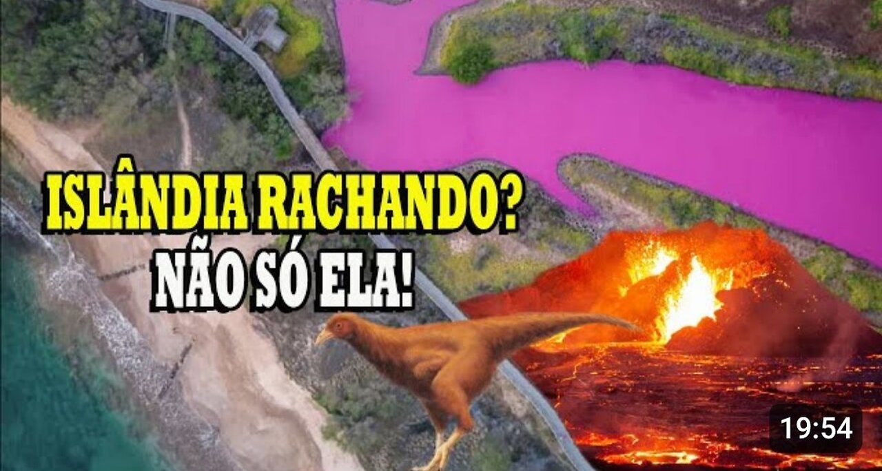 LAGO FICA ROSA, FENDA VULCÂNICA SE ABRE NA ISLÂNDIA, QUIMERAS JÁ SÃO REAIS E MAR EM REVOLTA