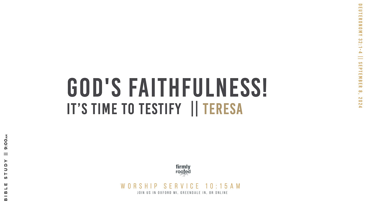 Teresa's Testimony of God's Faithfulness! || September 8, 2024