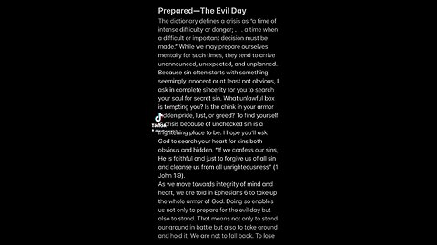 Prepared - The Evil Day