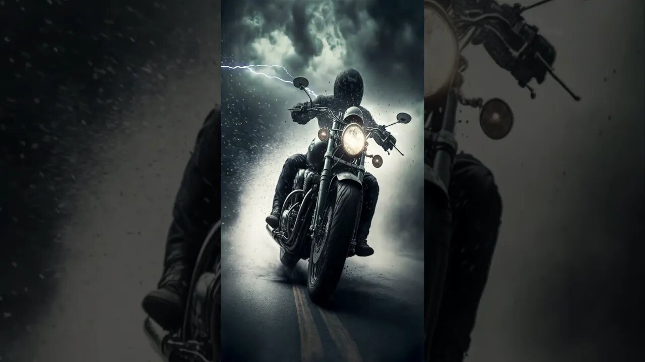 Storm bike #motorcycle #night #rain #clouds #sports #travel #viral #shorts #black #grey #lightning