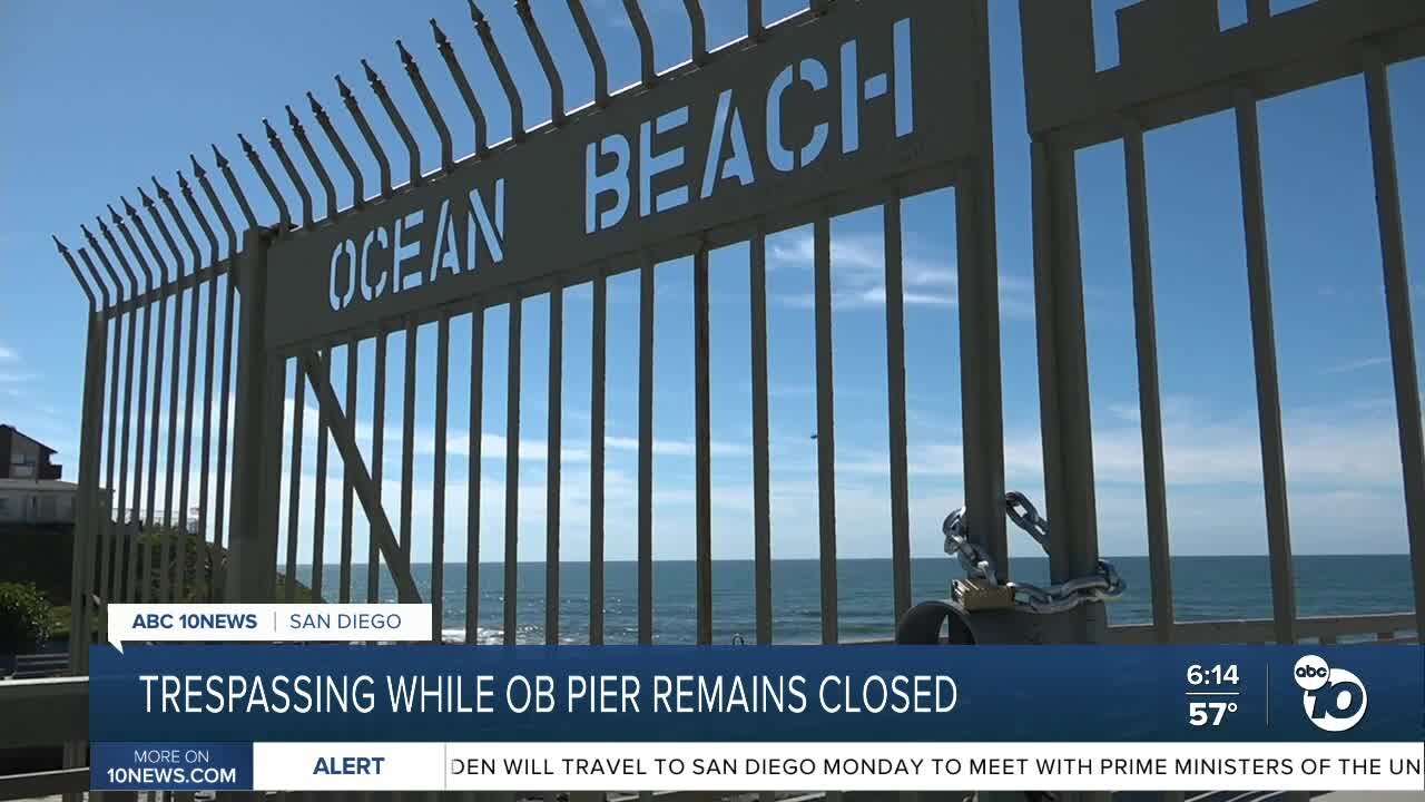 Trespassers on Ocean Beach Pier, despite closure from storm damage