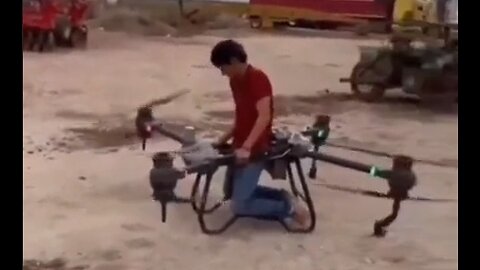 Man Mounts A Large Quad Copter Drone & Takes A Ride - HaloRock