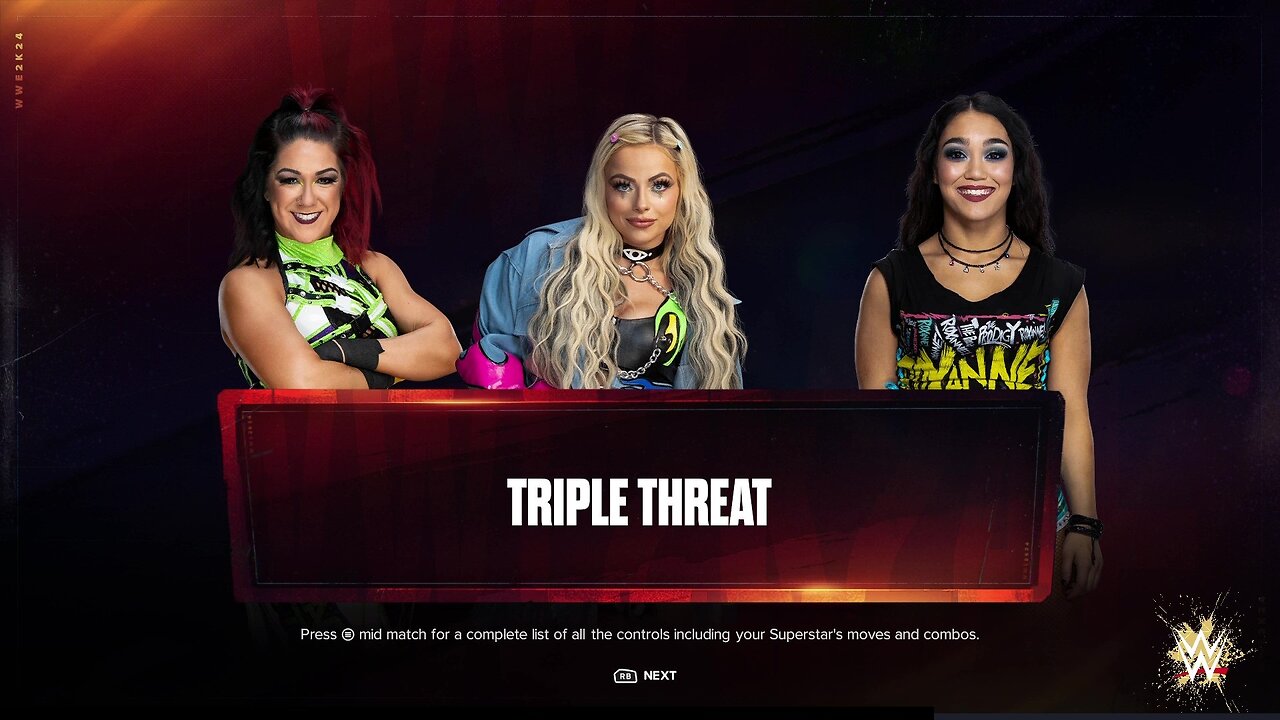 WWE 2k24 Bayley vs Liv Morgan vs Roxanne Perez