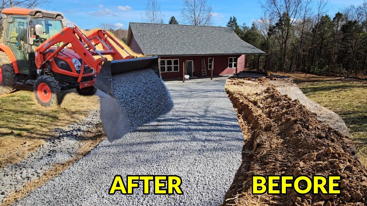 Will it hold? Building a gravel driveway without a base layer-Kioti NS6010 & TR3 tractor rake