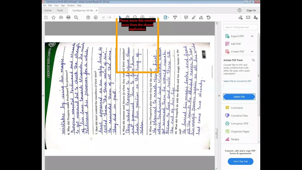 ENG A CLASS 7 14 APRIL 2021