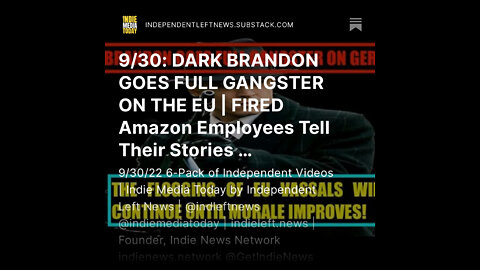 9/30: DARK BRANDON GOES FULL GANGSTER ON THE EU | FIRED Amazon Employees Tell Their Stories + more!