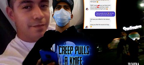 CREEP PULLS OUT KNIFE AFTER BEING CAUGHT TRYING TO MEET 12 & 14YO