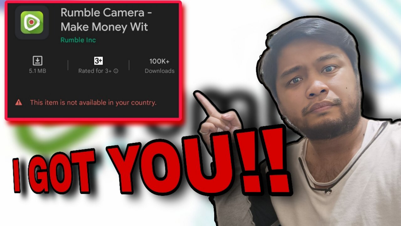Can't upload on Rumble's App because it's not available in your country? - FIXED!!