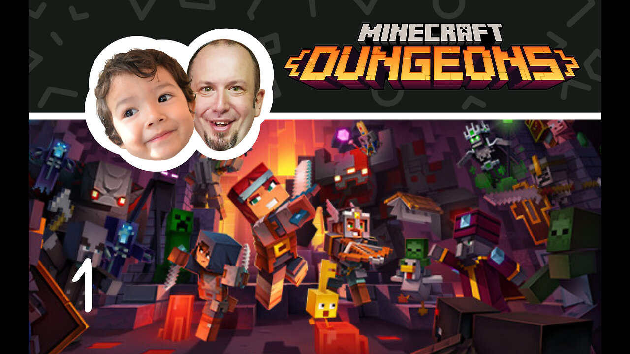 Father and Son Save the Villagers | HEROES!! | MineCraft Dungeons | VID 1