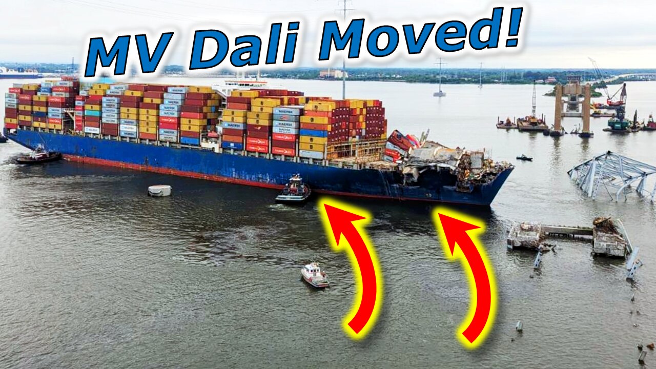 MV Dali Ship MOVED From Key Bridge Collapse Site