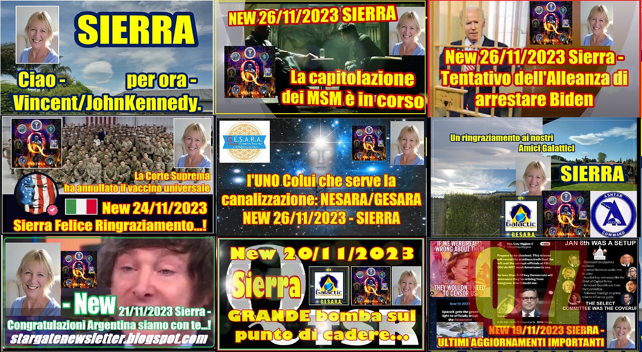 AGGIORNAMENTI DA SIERRA 9 MESSAGGI - COVID - ET- NAVI STELLARI -