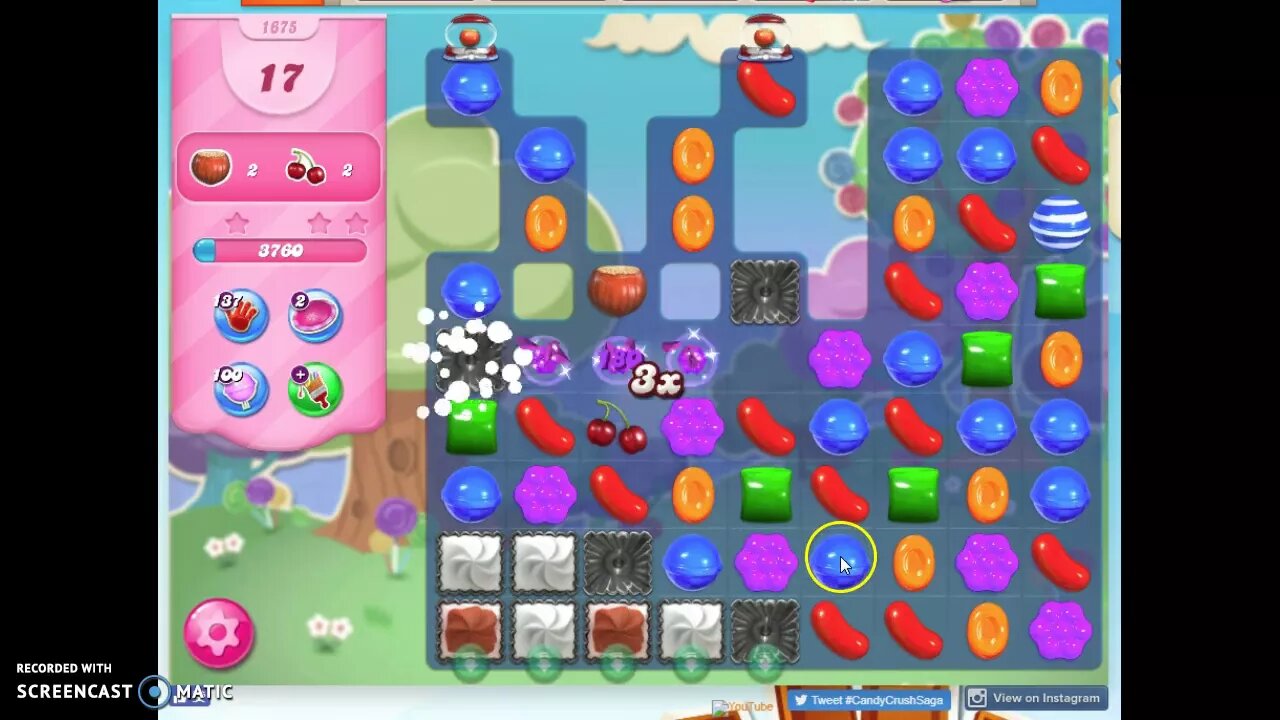 Candy Crush Level 1675 Audio Talkthrough, 1 Star 0 Boosters