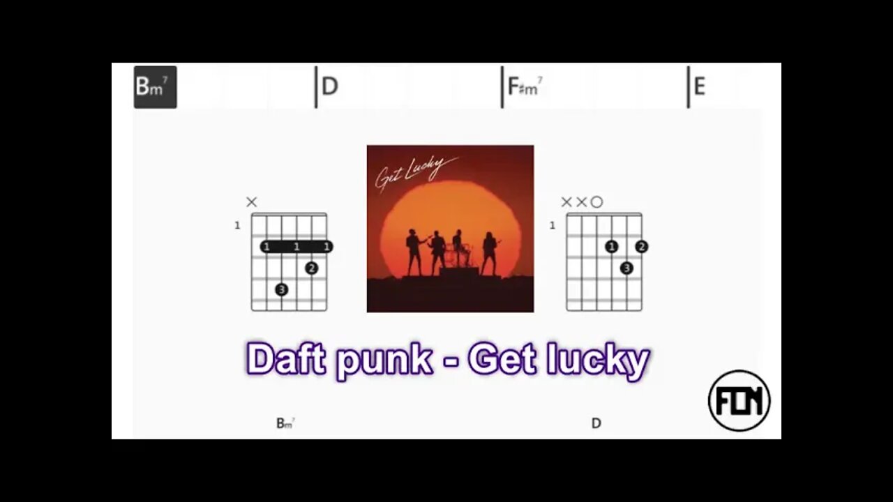 Daft Punk get together with Pharrell Williams and Nile Rodgers - (Chords & Lyrics like a Karaoke)