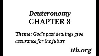 Deuteronomy Chapter 8 (Bible Study)