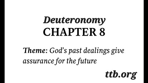 Deuteronomy Chapter 8 (Bible Study)