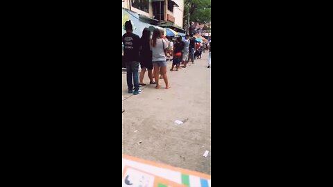 People in line to vote for the Philippines president