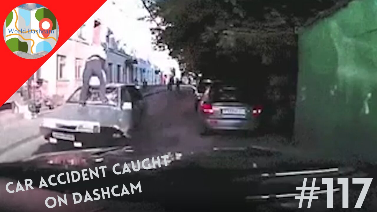 Crazy Russian hacker steals boom box and gets window kicked in - Dashcam Clip Of The Day #117