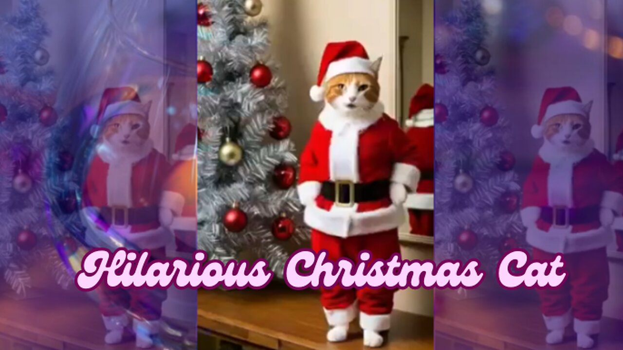 Hilarious Christmas Cat in Santa Outfit Dancing – Must-See Festive Entertainment!