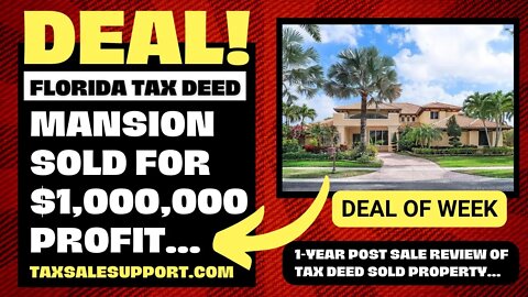 MIAMI FLORIDA TAX DEED MANSION: SOLD FOR 1.8 NOW WORTH 4.2! 1-YEAR POST-SALE REVIEW!