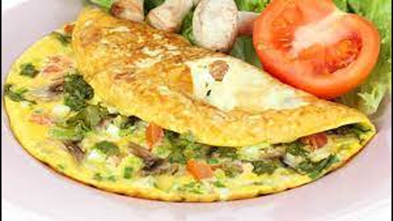 119-Omelete com ovo, requeijão, tomate, cebolinha, abobrinha, vagem, cebola.