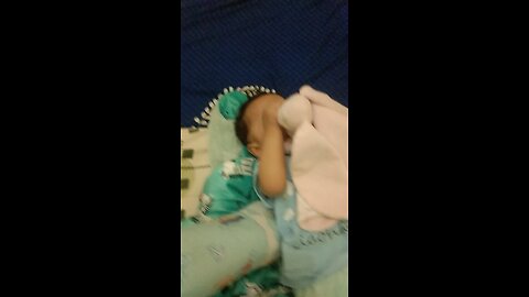 cute baby with the doll