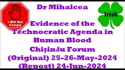 Technocratic Agenda in Human Blood Dr Mihalcea Chișinău Forum 25-26-May-2024