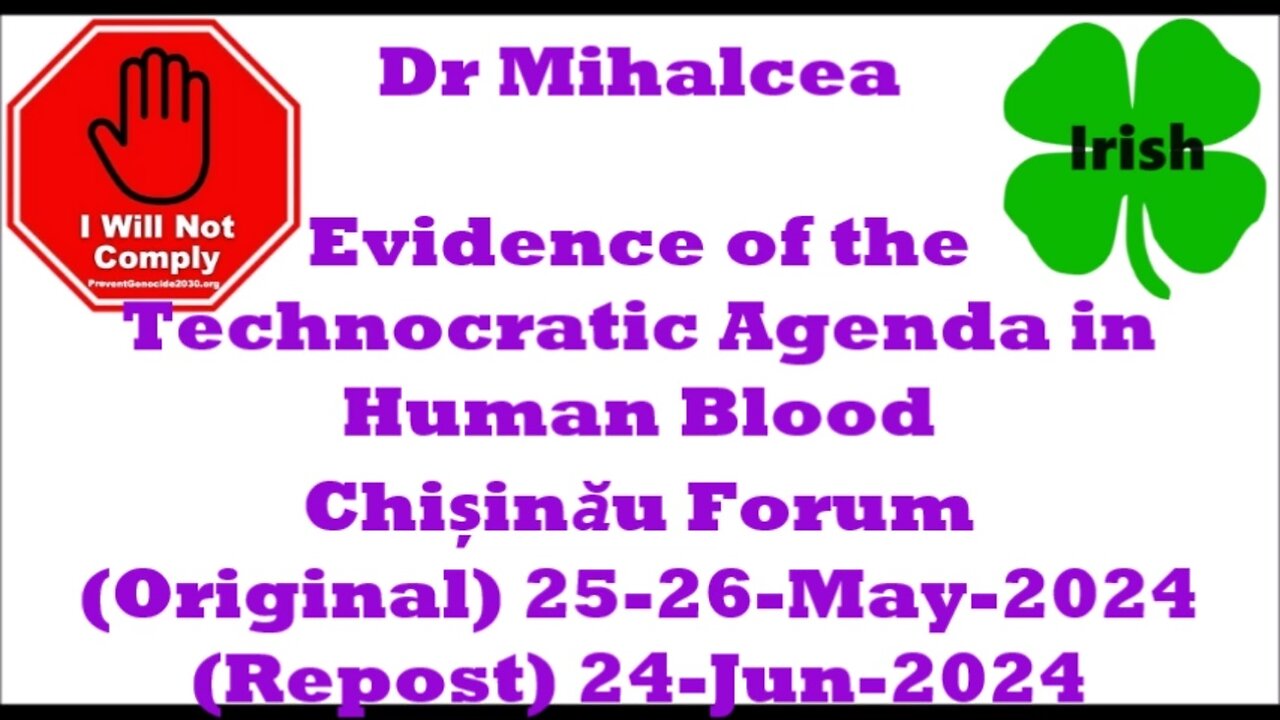 Technocratic Agenda in Human Blood Dr Mihalcea Chișinău Forum 25-26-May-2024