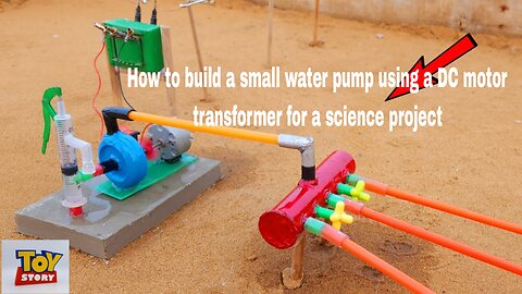 How to build a small water pump using a DC motor transformer for a science project