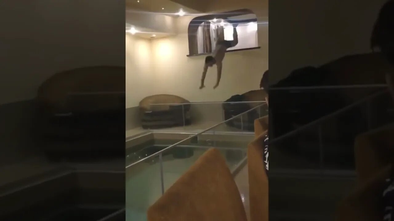 Indoor Pool Dive Goes Horribly Wrong