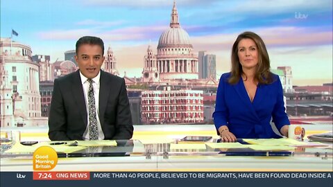 Susanna Reid Low Cut Blue Style Outfit Clip 20220628