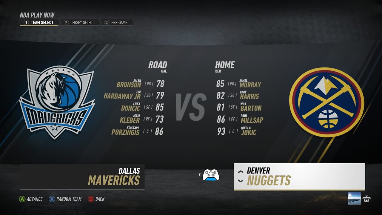 🏀NBA Live Season - Week 4 - Dallas Mavericks (Road) VS (Home) Denver Nuggets