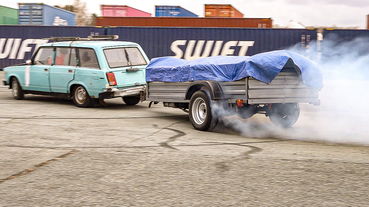 We drift a 1JZ-swapped... Trailer?