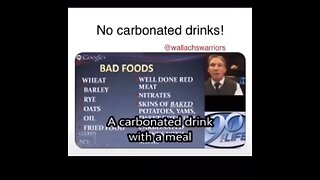 No carbonated drinks with food