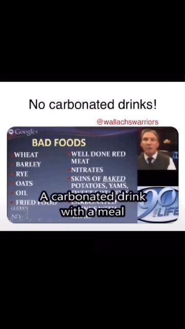 No carbonated drinks with food