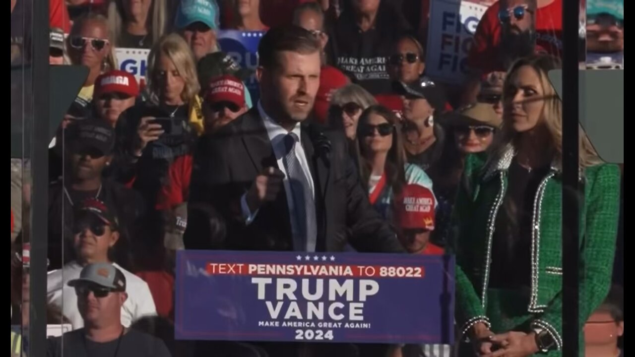 THEY TRIED TO KILL MY FATHER! Eric Trump accuses DEMS at Butler PA 2nd rally