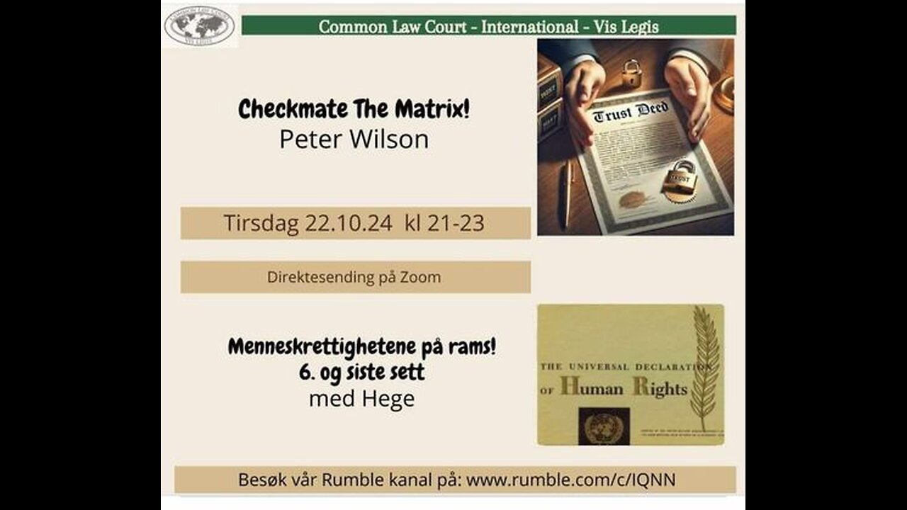 22.10.24:Peter Wilson, Menneskerettighetene 6 sett