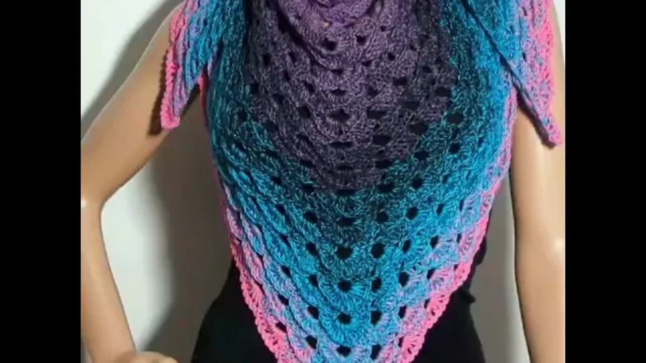 How to crochet shawl written pattern in description