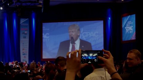 voices of cpac 2017 A pan of the Crowd as President Trump speaks