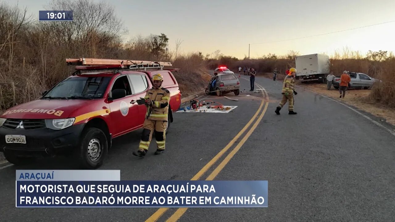 LMG-676: Motorista que seguia de Araçuaí para Francisco Badaró morre ao bater em Caminhão.