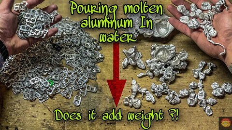 Pouring Aluminum in water, does it add weight?🤔 #melting #casting