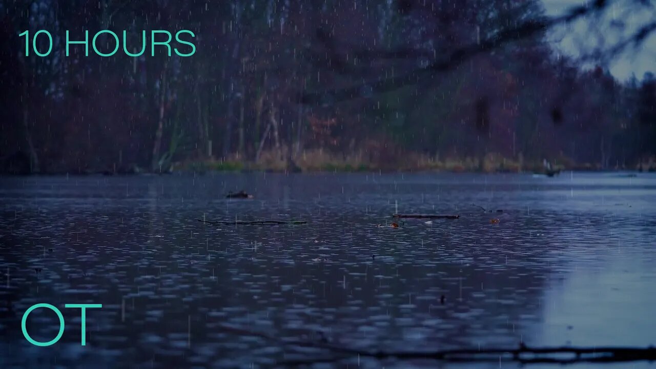 Soothing Rain on an Autumn Lake | Relaxing Steady Rain Sounds for Sleeping | Studying | 10 HOURS