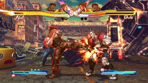 Street Fighter X Tekken: Rolento (Swap Costume) & Abel vs Rolento & Guile - 1440p No Commentary