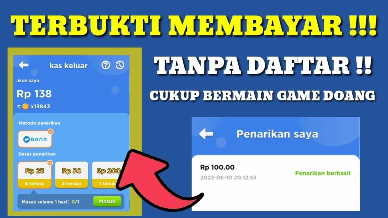 TANPA LOGIN !! CUKUP BERMAIN GAME BISA DIBAYAR SALDO DANA GRATIS 2022