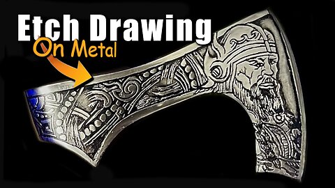How I Etch Drawing On Metal, #blacksmith #Metalart #electroetching