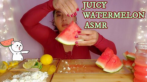 JUICY WATERMELON ~ASMR~ GROW WITH ME🌿#asmr #foodie #WATERMELLY🍉 #watermelon