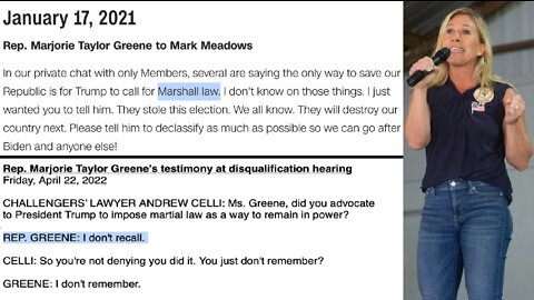 No, MTG (Maybe) Did *NOT* Advocate "Marshall Law"