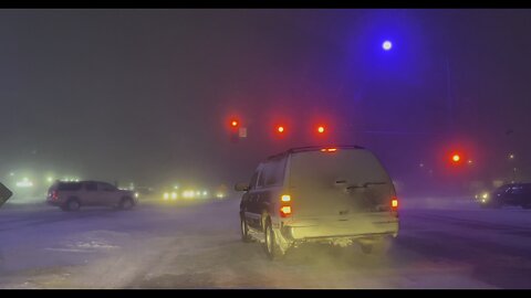 December 2022 Driving in City During Blizzard Footage