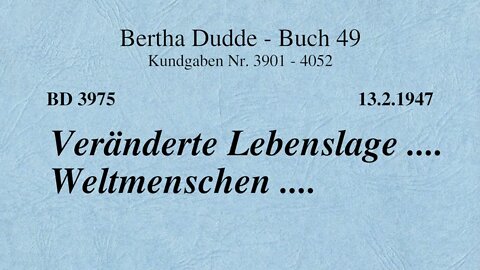 BD 3975 - VERÄNDERTE LEBENSLAGE .... WELTMENSCHEN ....